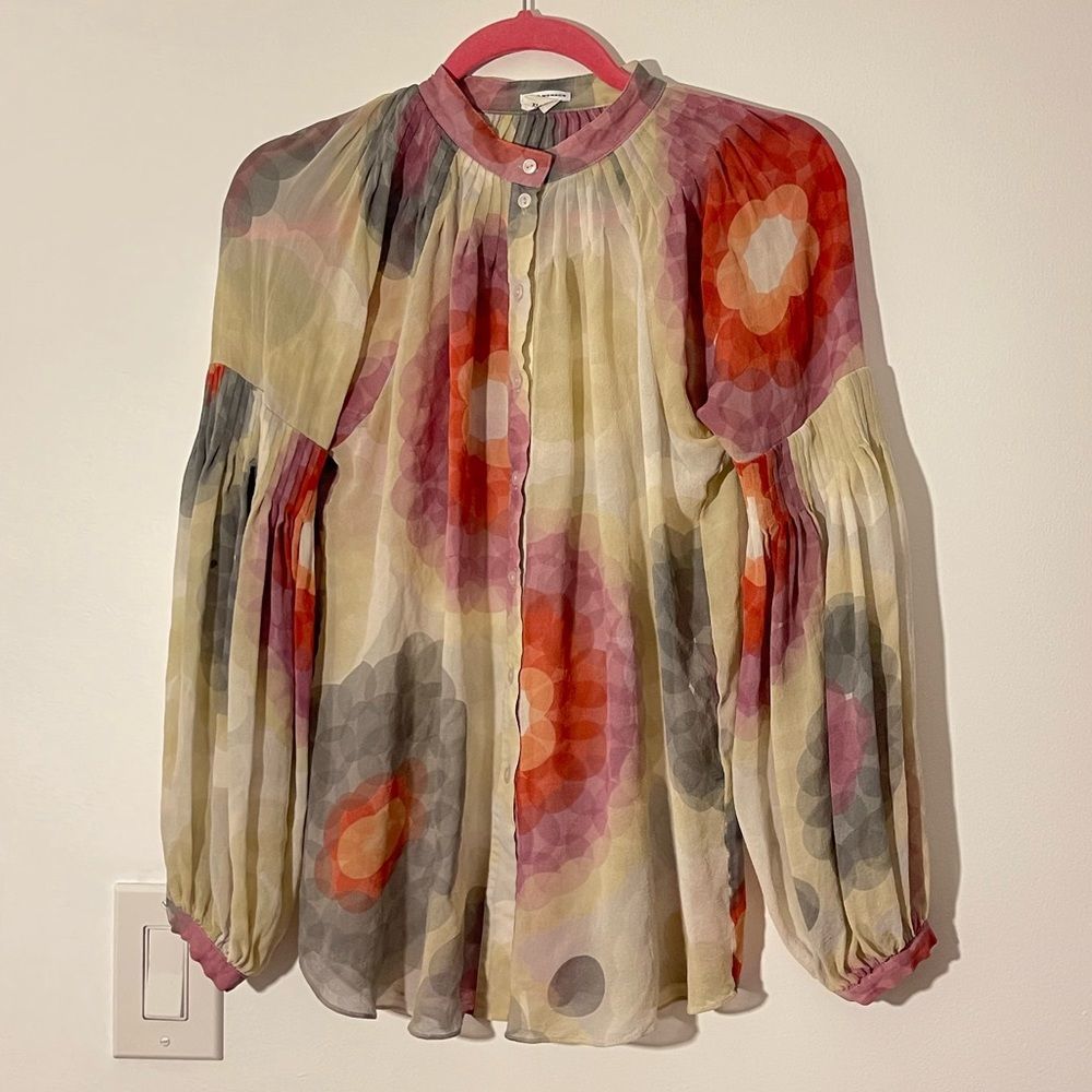 Club Monaco geometric blouse